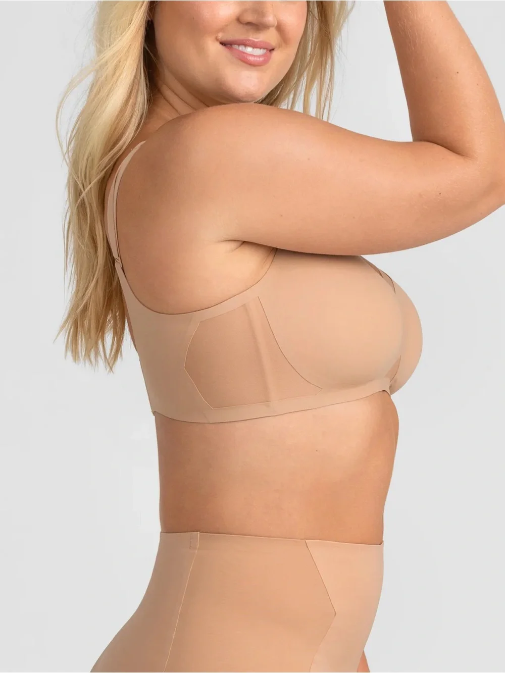Honeylove Wire Free Cross Over Bra Sand Size 32D - Picture 2 of 6